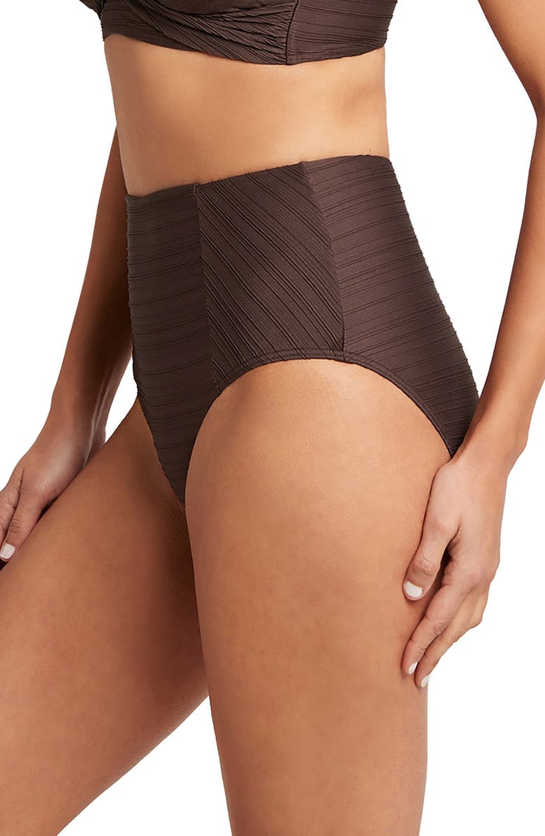 Sea Level High Waist Bikini Bottoms, Alternate, color,