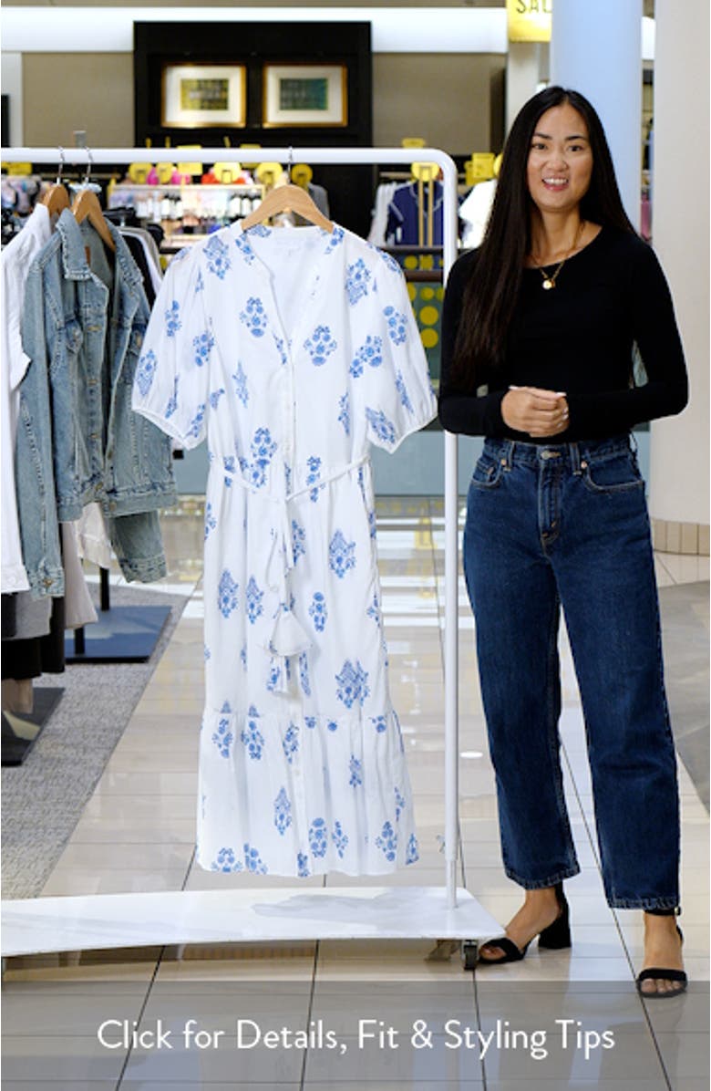 Yila Floral Beth Tiered Cotton Midi Dress, sales video thumbnail