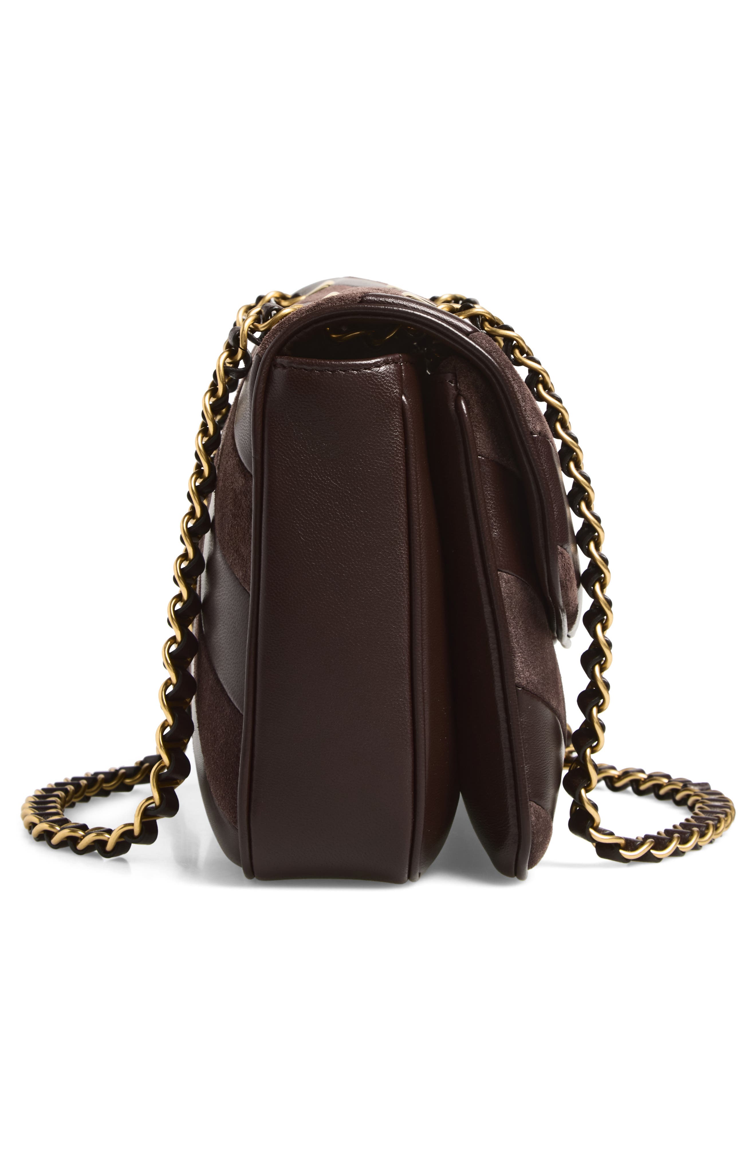 Djuna Medium Leather Shoulder Bag, Alternate, color, BROWN