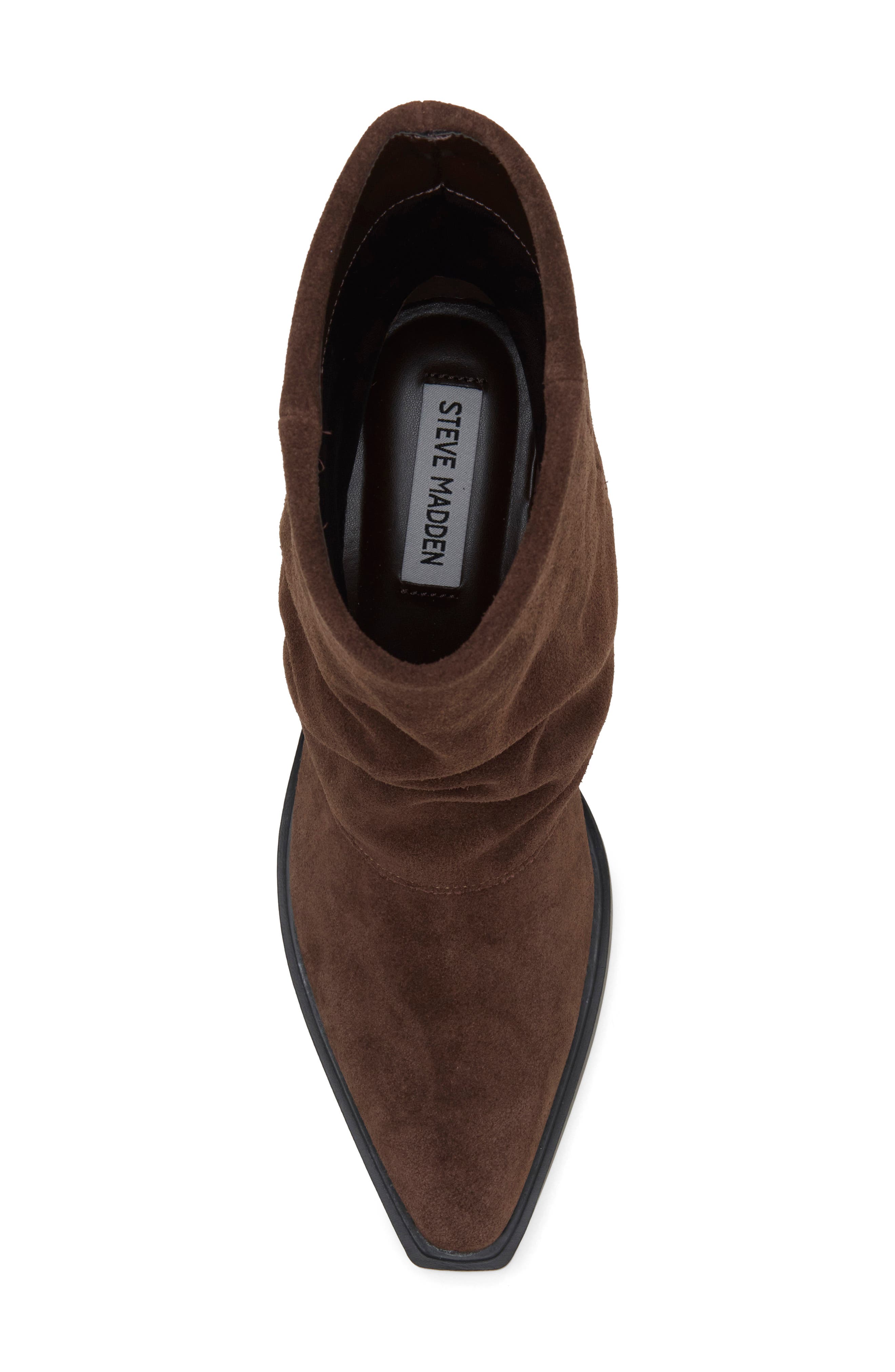 Veina Leather Bootie, Alternate, color, BROWN SUEDE
