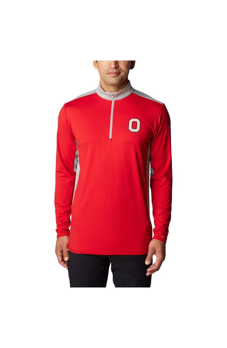 Columbia Men's Columbia Scarlet Ohio State Buckeyes Tech Trail<sup>™</sup> Omni-Shade Quarter-Zip Top, Main, color, Scarlet