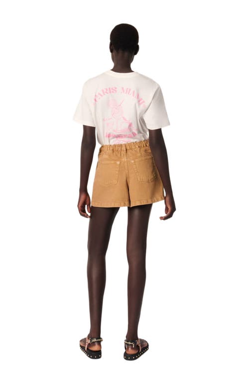 Maje Womens Ecru Mocktail Graphic-print Short-sleeve Cotton-jersey T-shirt In Off White