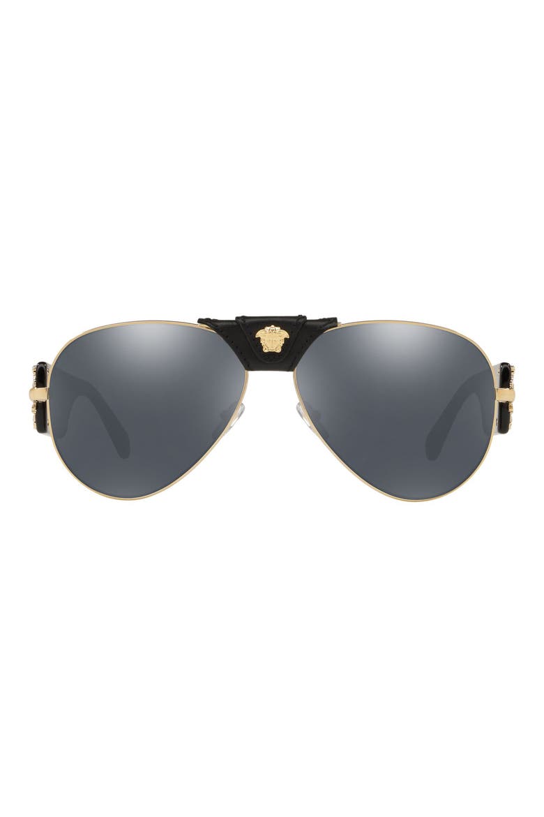 Medusa 62mm Aviator Sunglasses, Main, color, PALE GOLD/ BLACK MIRROR