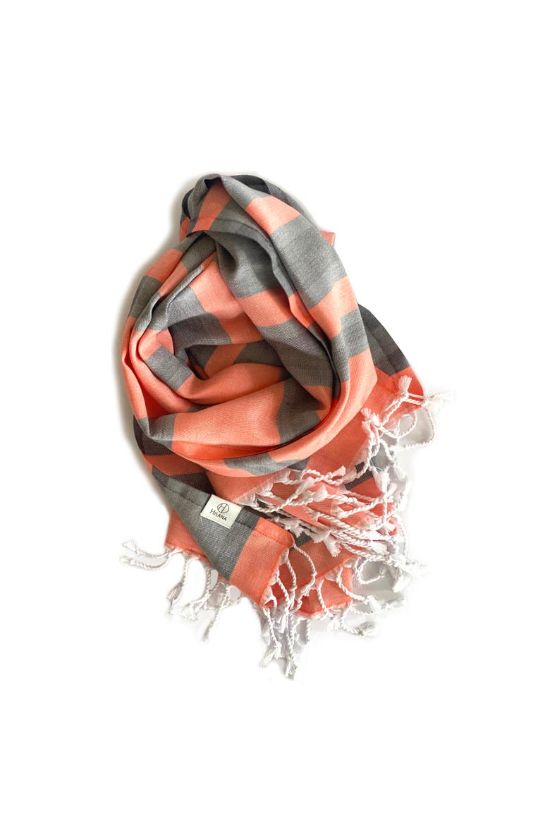 Samara Gray - Orange Turkish Towel, Alternate, color, Orange