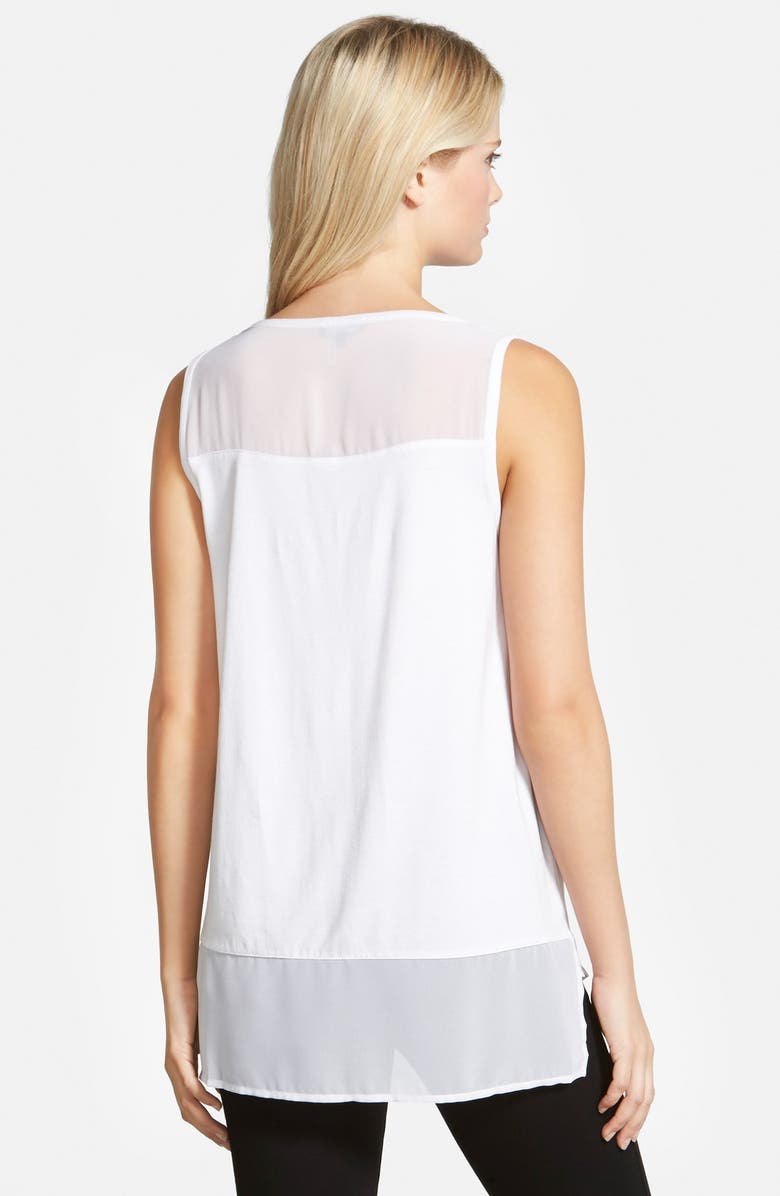Vince Camuto Sleeveless Mixed Media Top, Alternate, color,