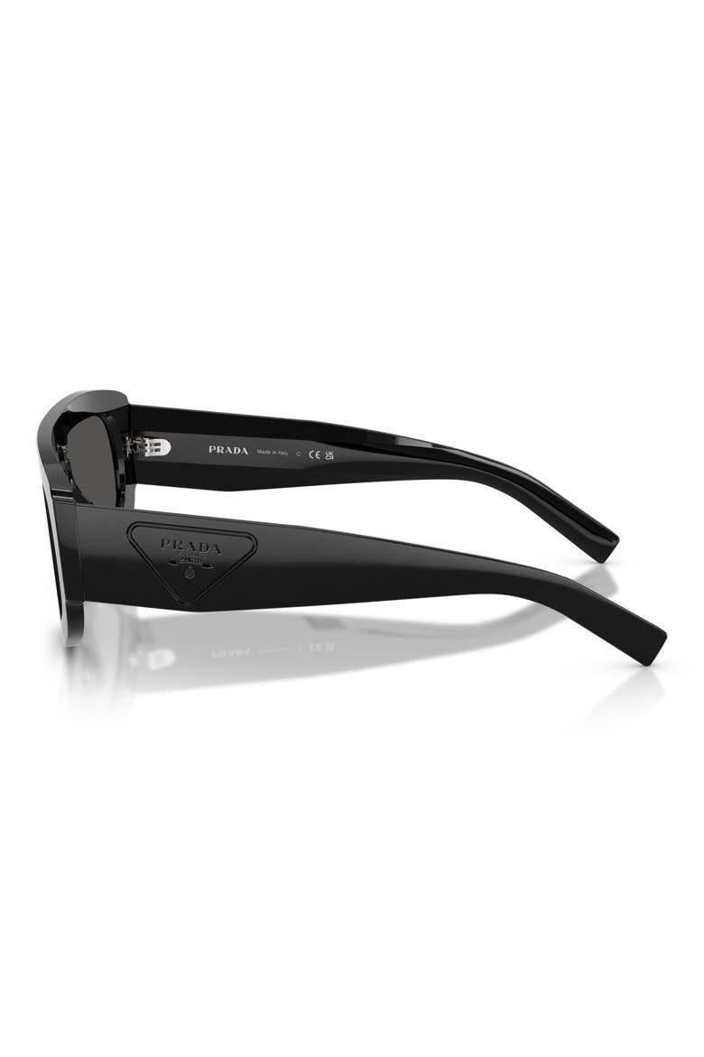 124mm Oversize Irregular Sunglasses, Alternate, color, BLACK / DARK GREY