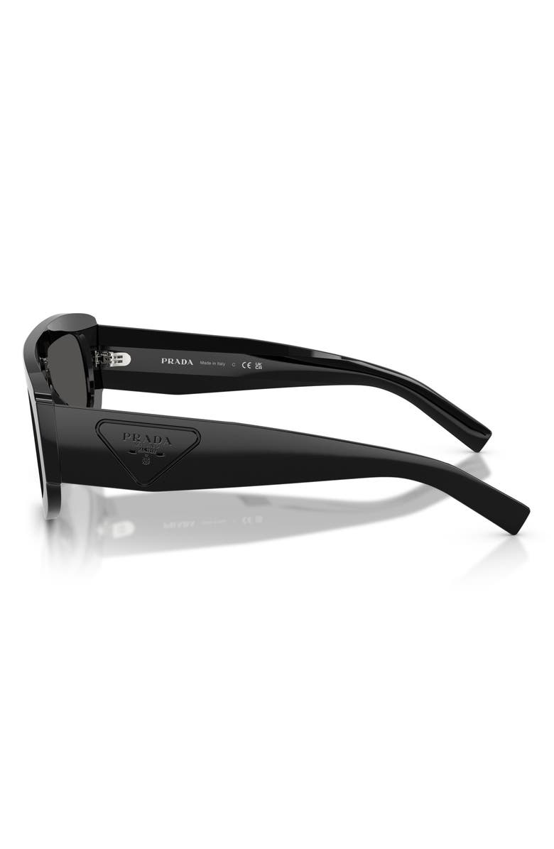 Prada 124mm Oversize Irregular Sunglasses, Alternate, color, Black / Dark Grey