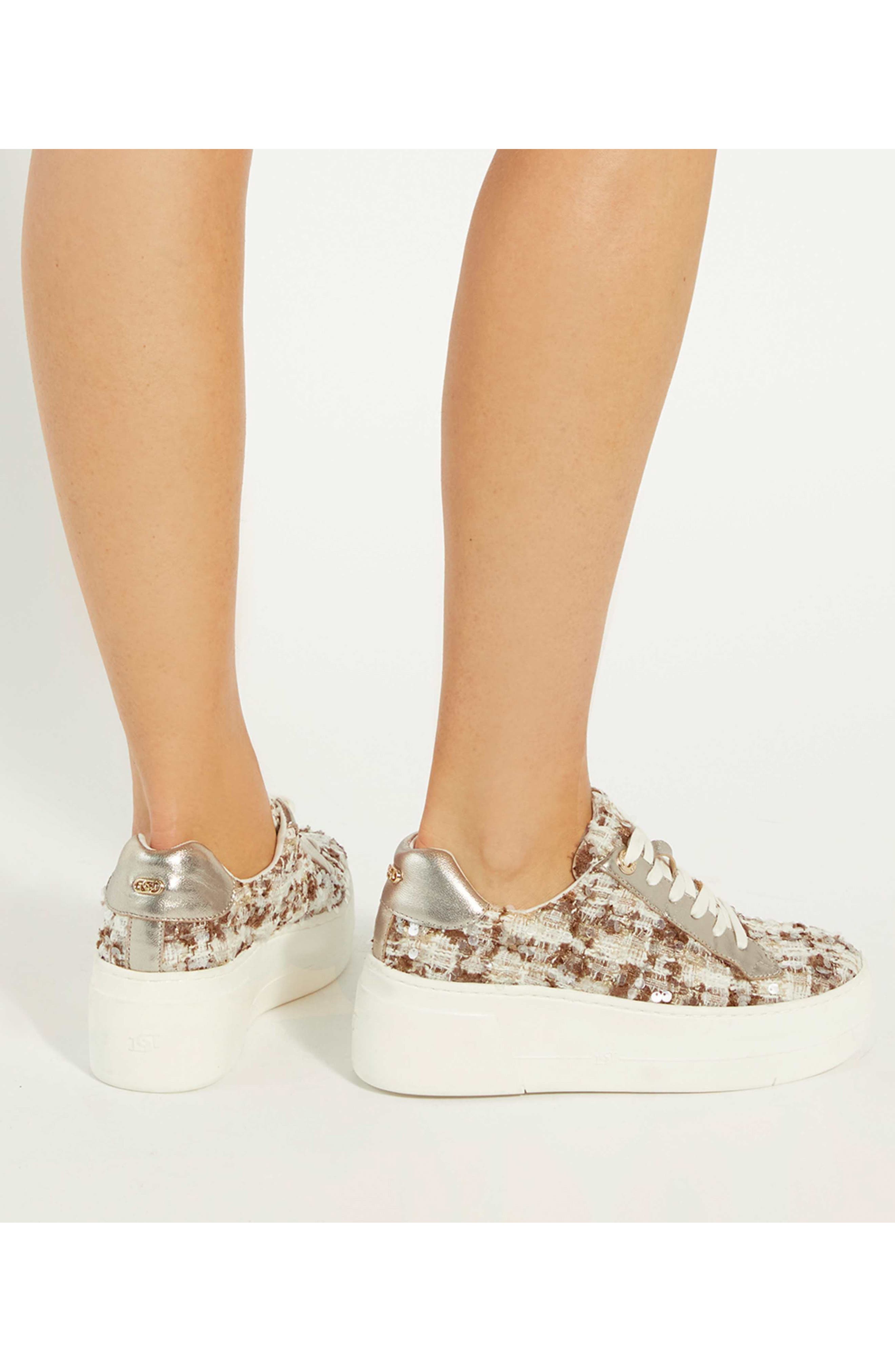 Dune London Episode 2 Platform Sneaker, Alternate, color, Brown-Fabric