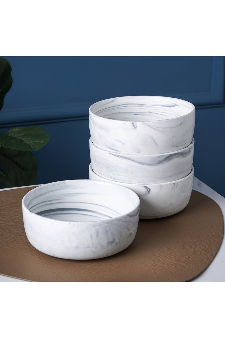 Brighton Porcelain 4-Piece Bowl Set, Alternate, color, Gray