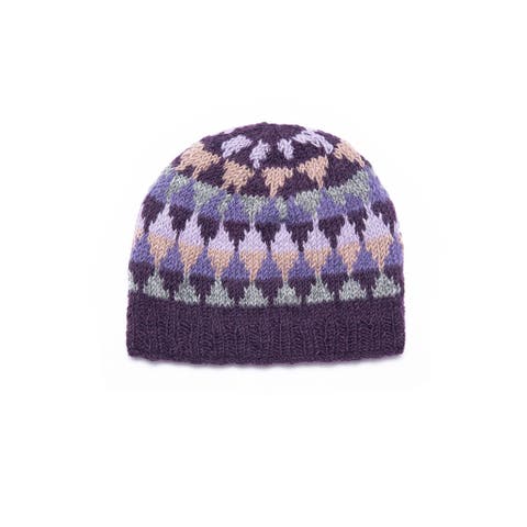Women’s Artisan Hand-Knit Jaya Harlequin Wool Beanie Hat