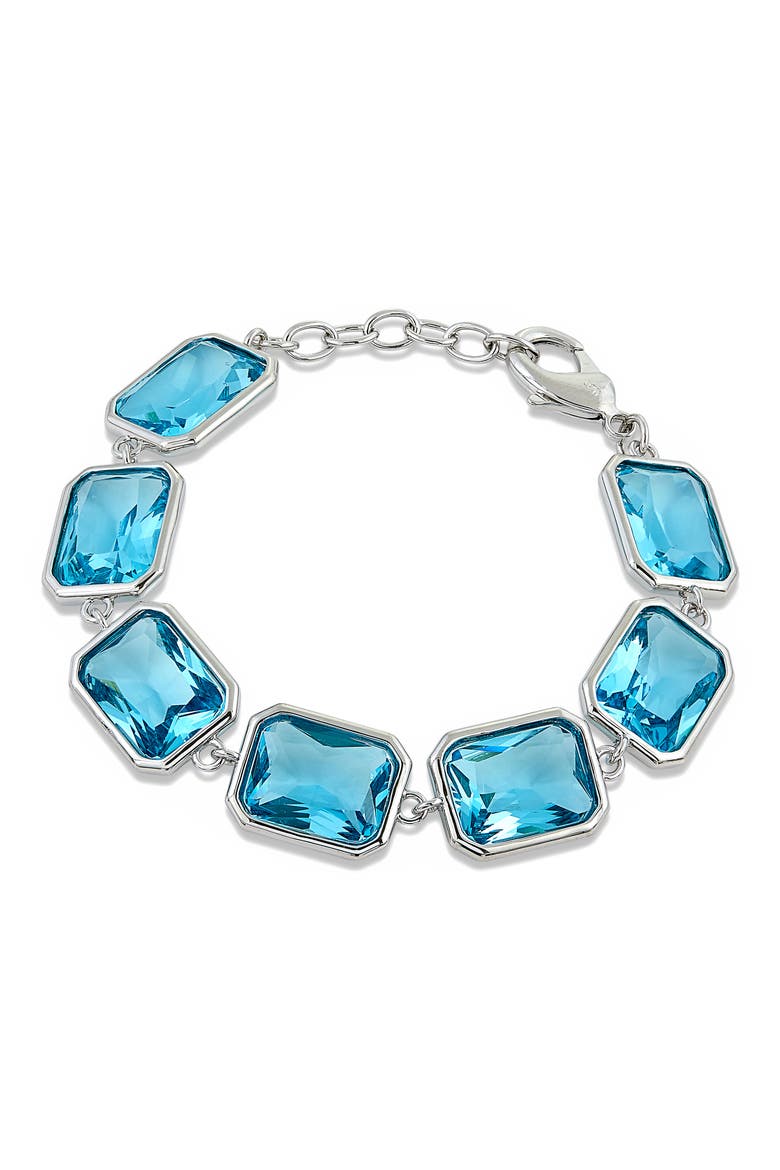 Bold CZ Flex Link Bracelet, Main, color, WHITE