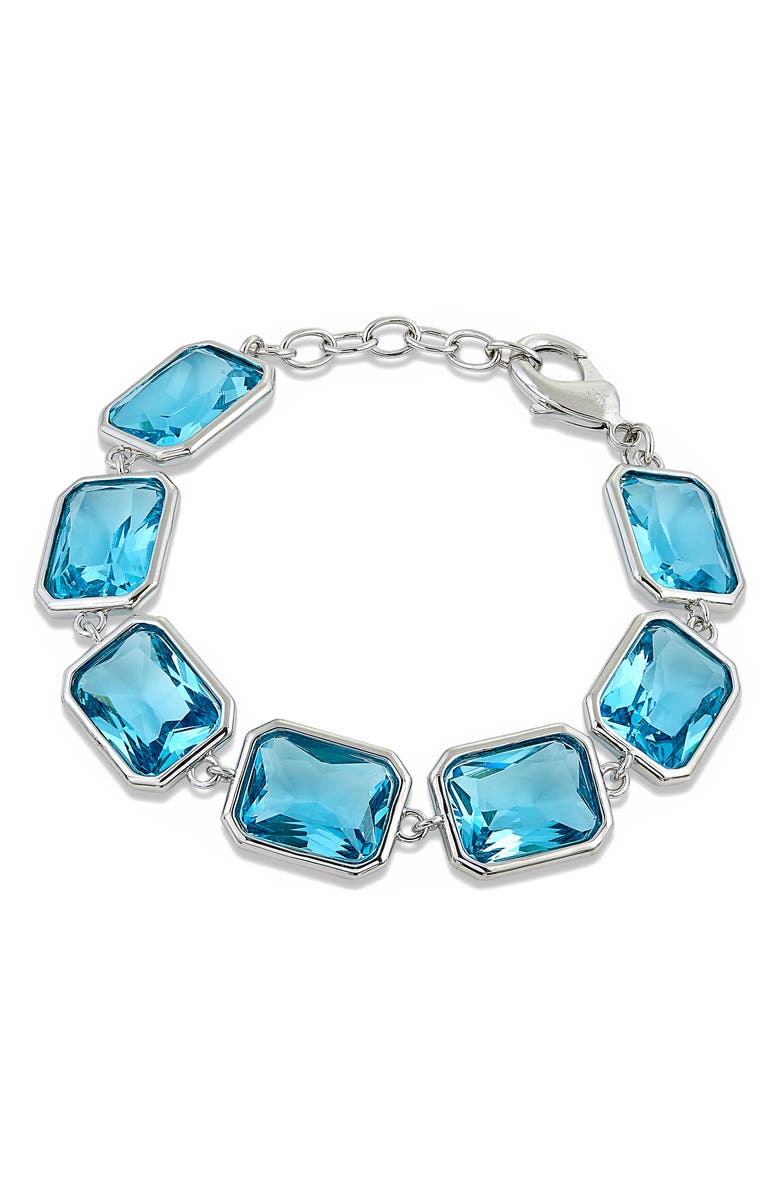 SAVVY CIE JEWELS Bold CZ Flex Link Bracelet, Main, color, White
