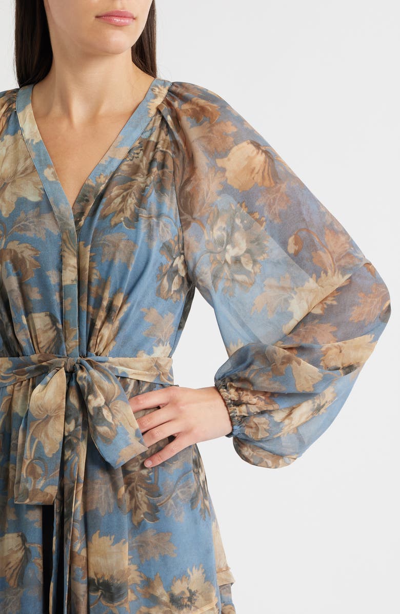 KOBI HALPERIN Belle Long Sleeve Midi Dress, Alternate, color, Skyline Multi