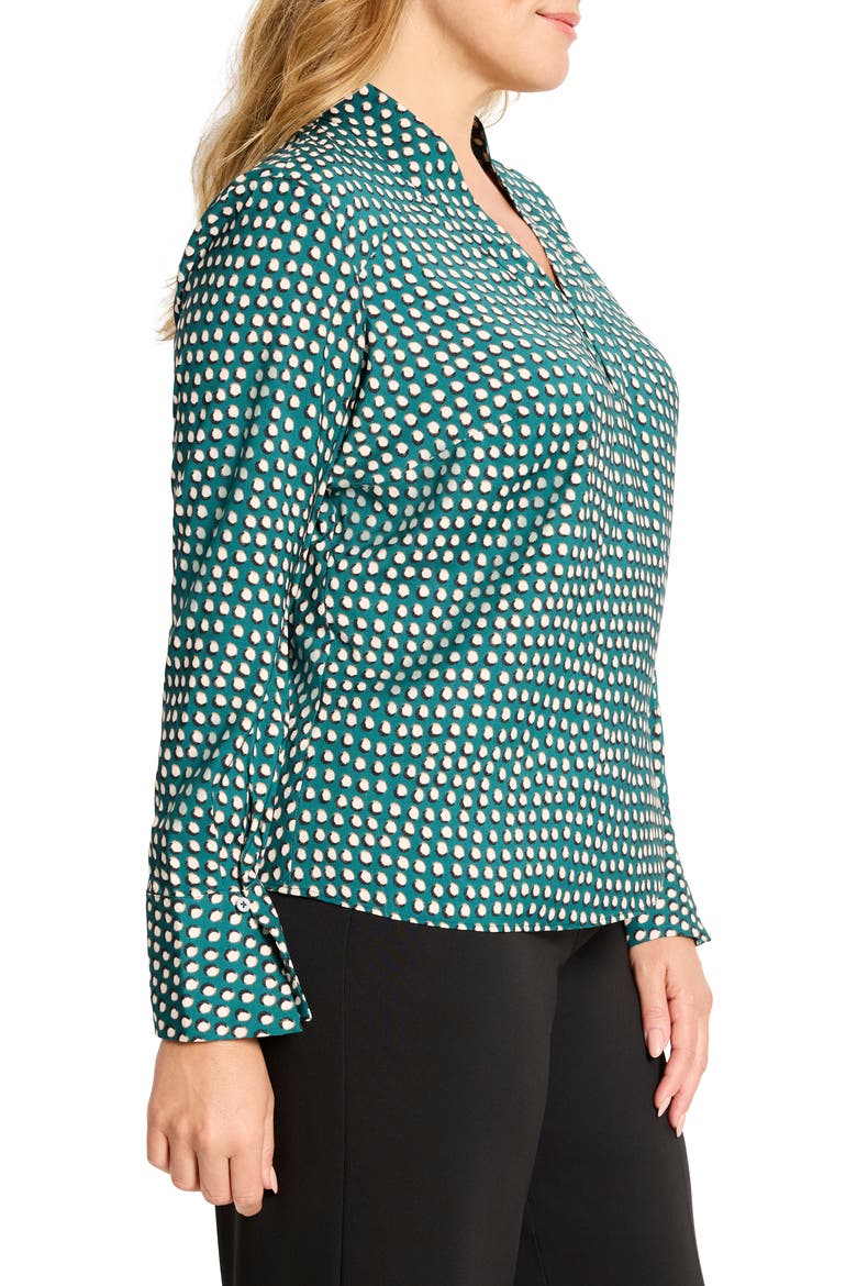 Shadow Dot Long Sleeve Top, Alternate, color, GREEN MULTI