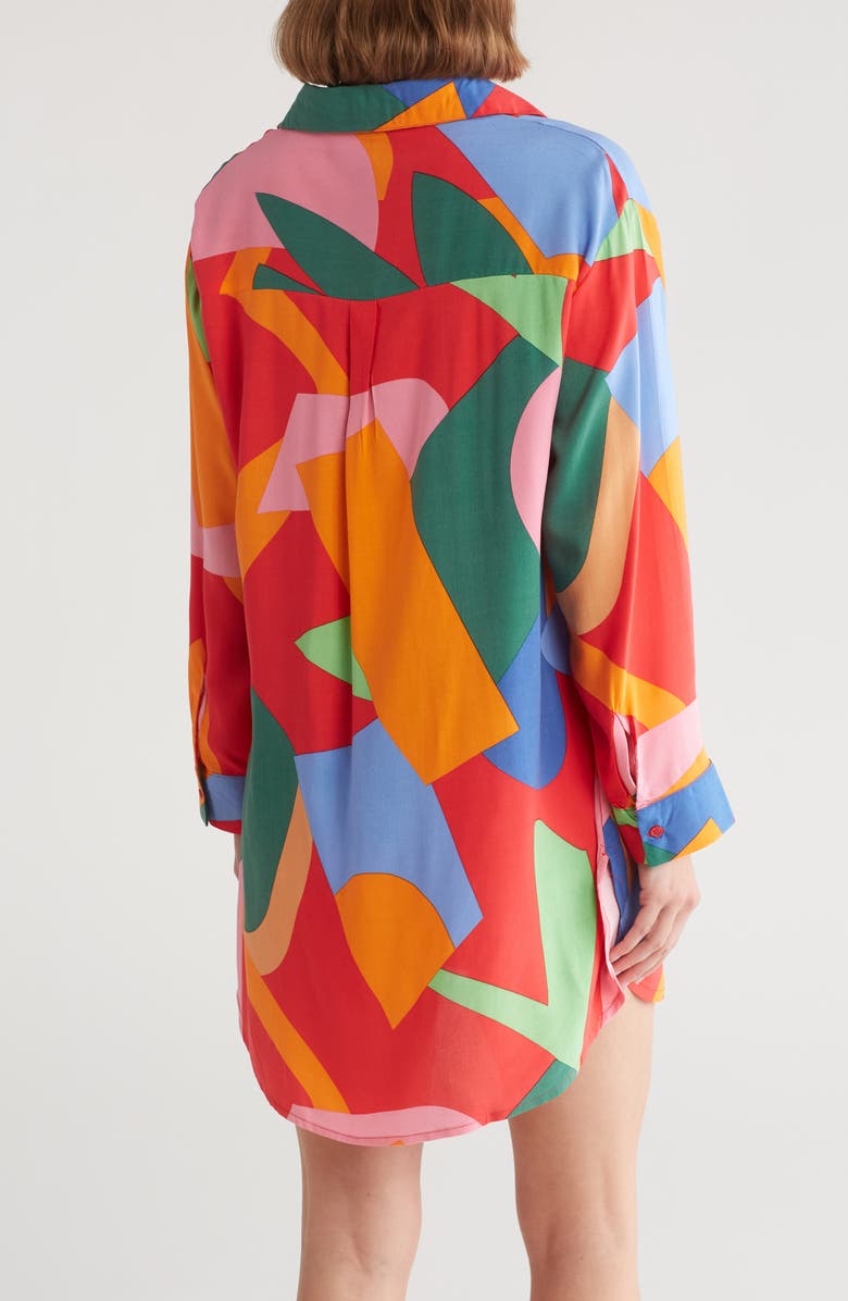 Floral Print Button-Up Cover-Up Shirt