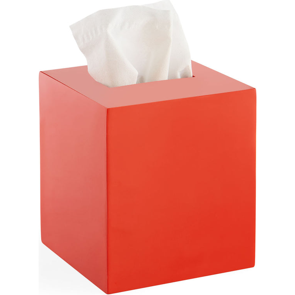 Jonathan Adler Lacquer Tissue Box In Orange