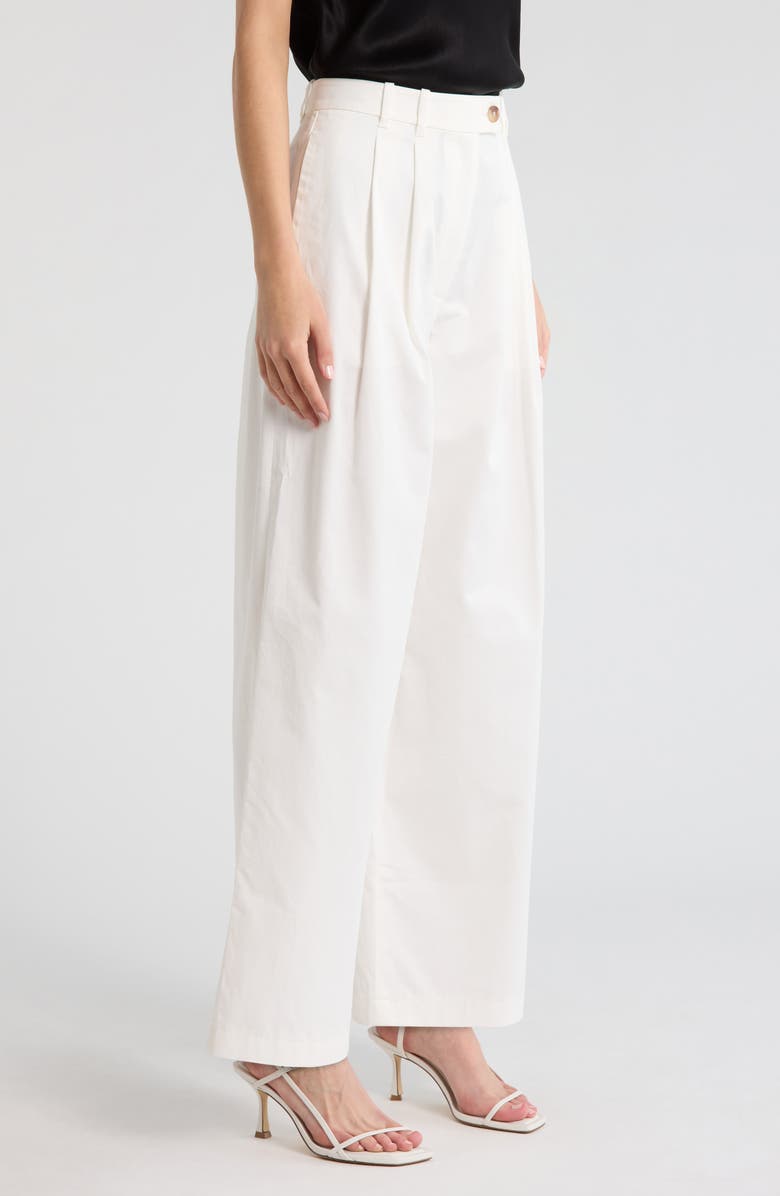 DÔEN Lisa Wide Leg Cotton Pants, Alternate, color, Salt