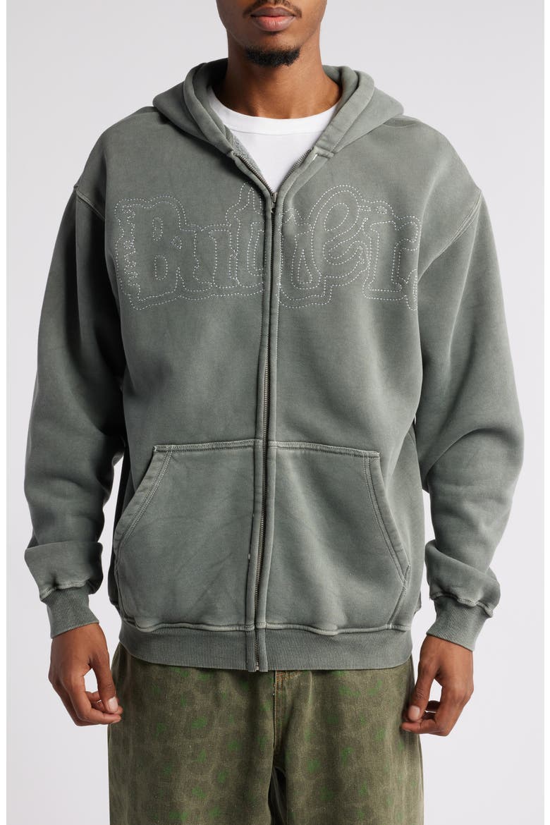 Breakdown Zip Hoode, Alternate, color, WASHED BLACK