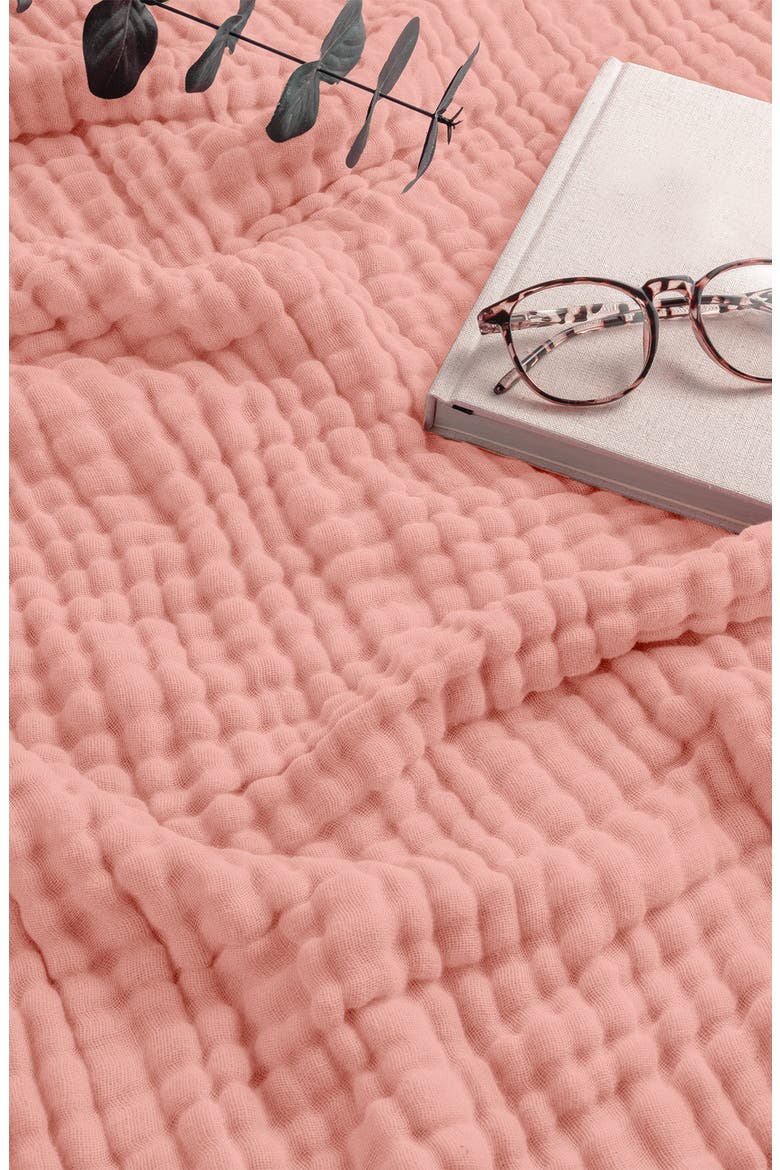 Adult Muslin Blanket, Alternate, color, Bold Blush
