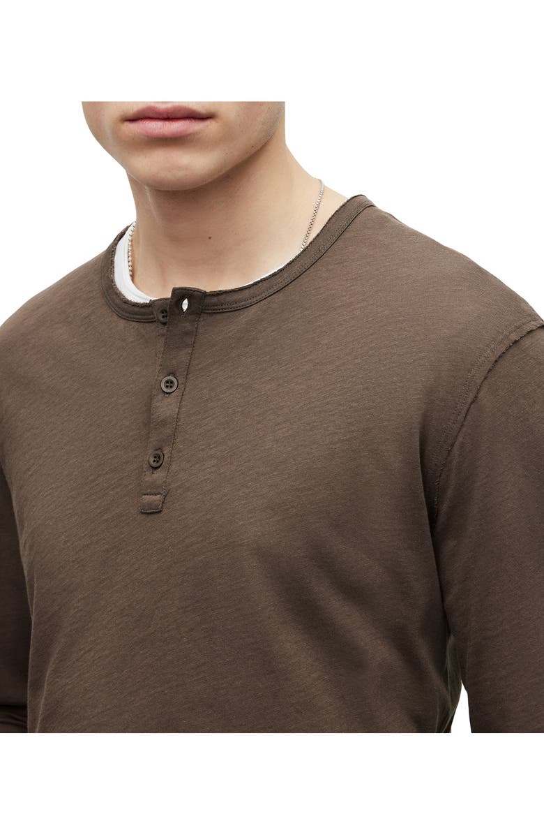 AllSaints Figure Long Sleeve Cotton Henley, Alternate, color,