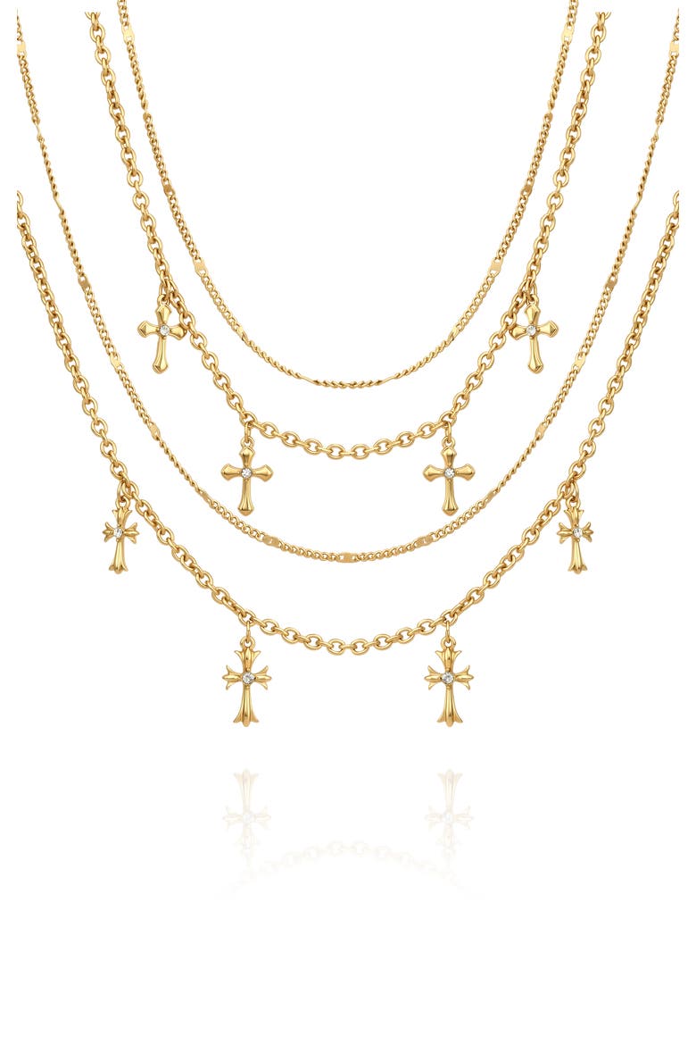 Layered Necklace, Main, color, Gold