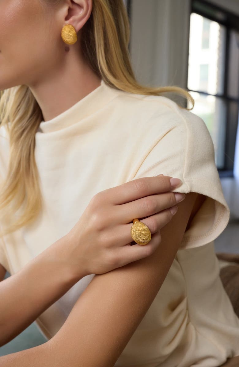 Kenneth Jay Lane Textured Knot Adjustable Cocktail Ring, Alternate, color, Gold