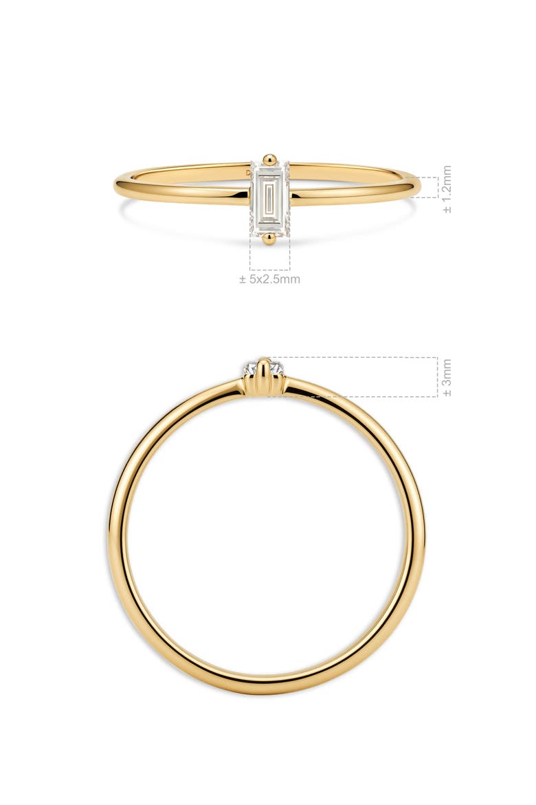 Baguette Lab Grown Diamond Solitaire Ring in 14K Gold, Alternate, color, Yellow Gold