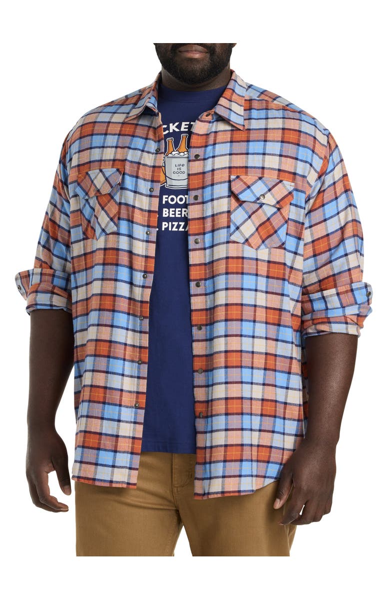 Harbor Bay by DXL Big & Tall Medium Plaid Flannel Sport Shirt, Main, color, 