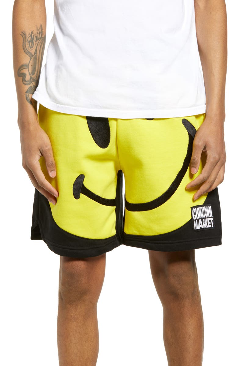 MARKET Chinatown Market Men's Big Smiley Sweat Shorts, Main, color, 