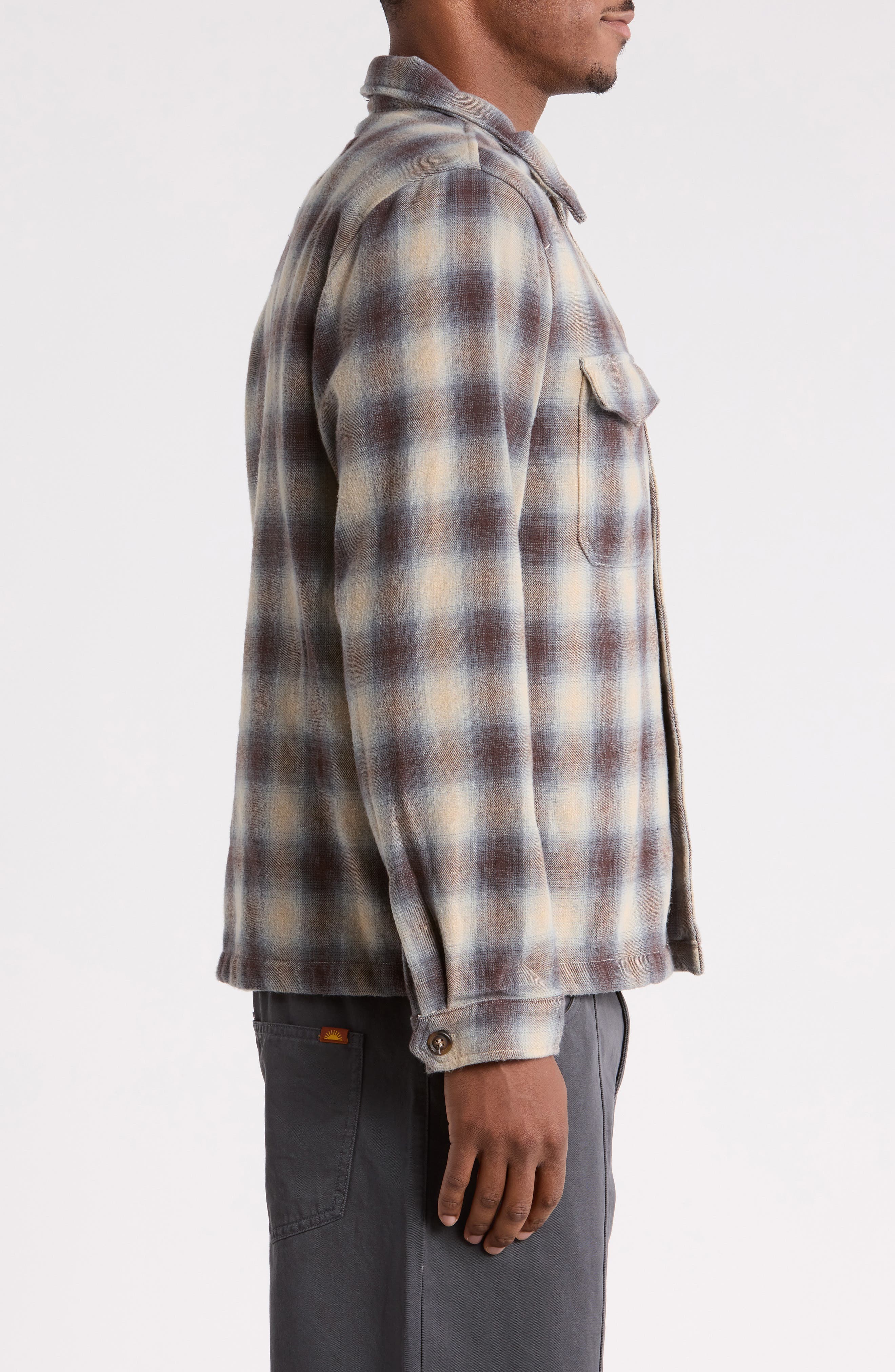 Rhythm Polar Bond Long Sleeve Cotton Flannel Button-Up Shirt (Men ...