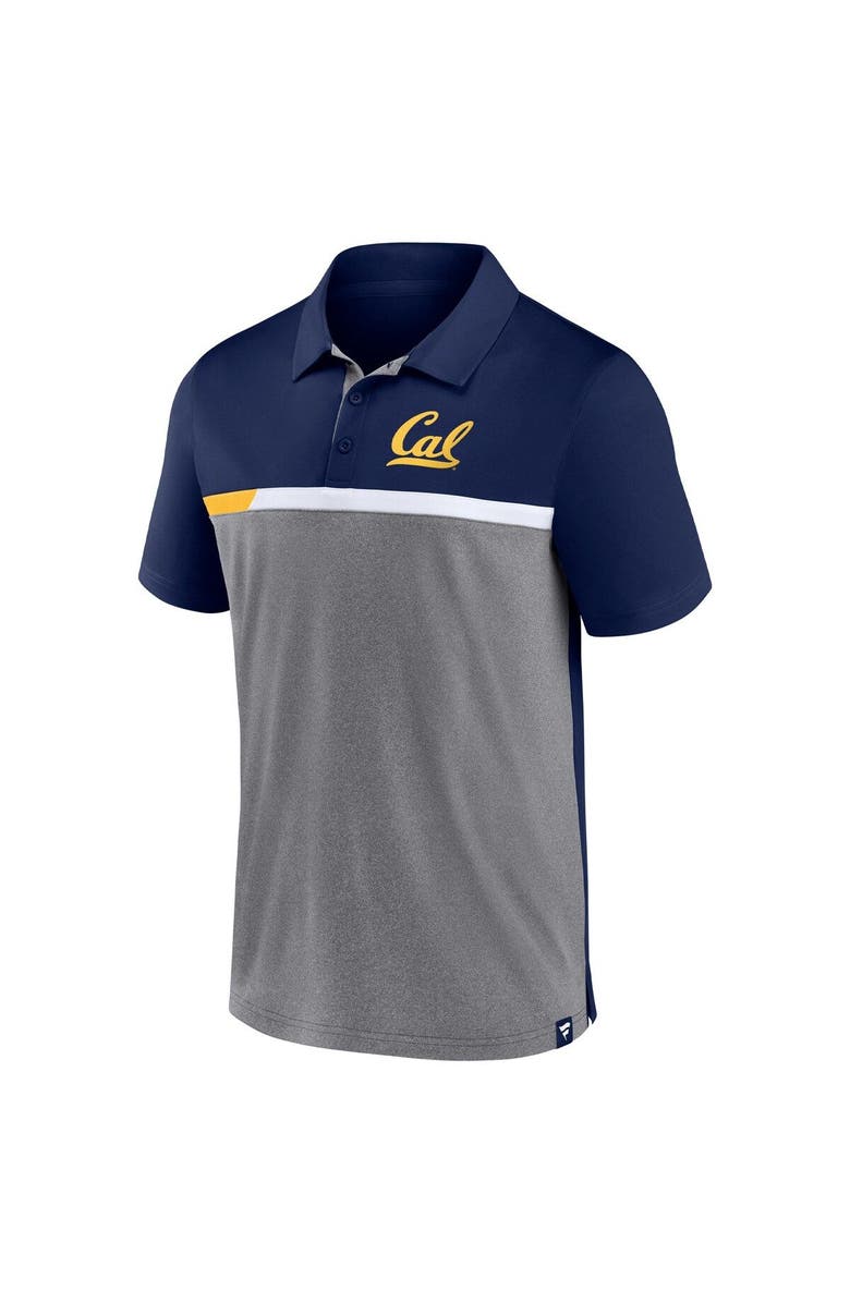 FANATICS Men's Fanatics Branded Navy/Heathered Gray Cal Bears Split Block Color Block Polo, Alternate, color, Navy