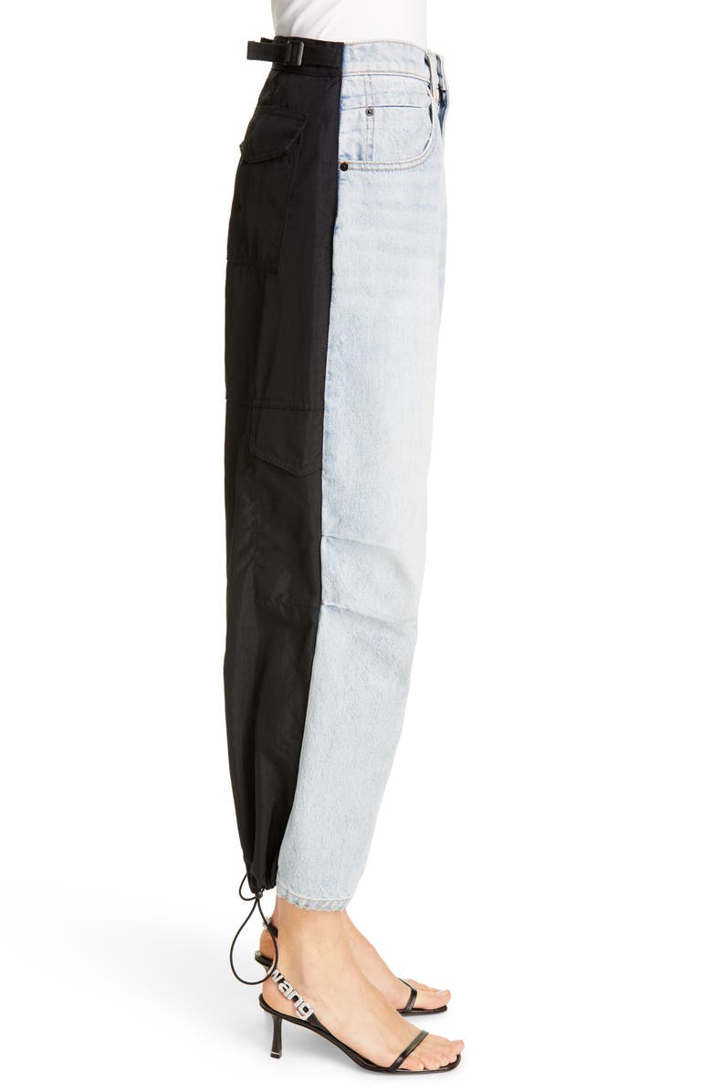 Denim x Alexander Wang Pack Mixed Media Pants, Alternate, color, 