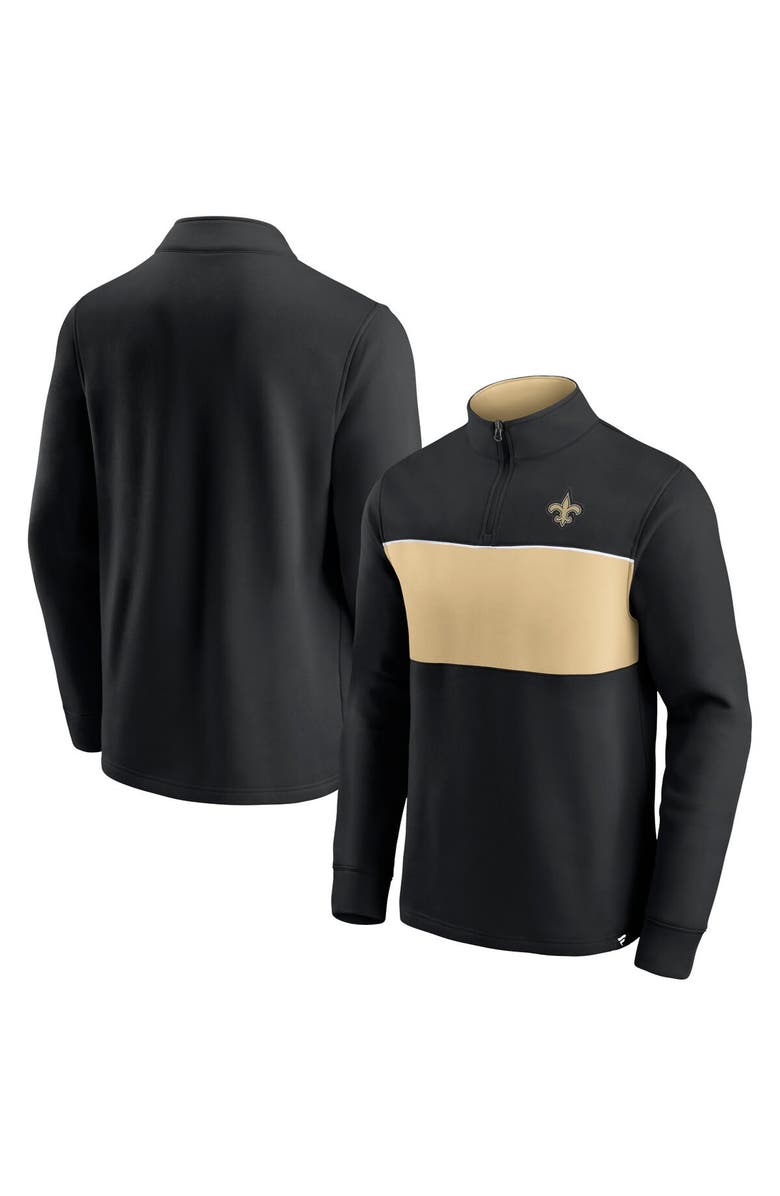 FANATICS Men's Fanatics Branded Black/Gold New Orleans Saints Block Party Quarter-Zip Jacket, Main, color, Black