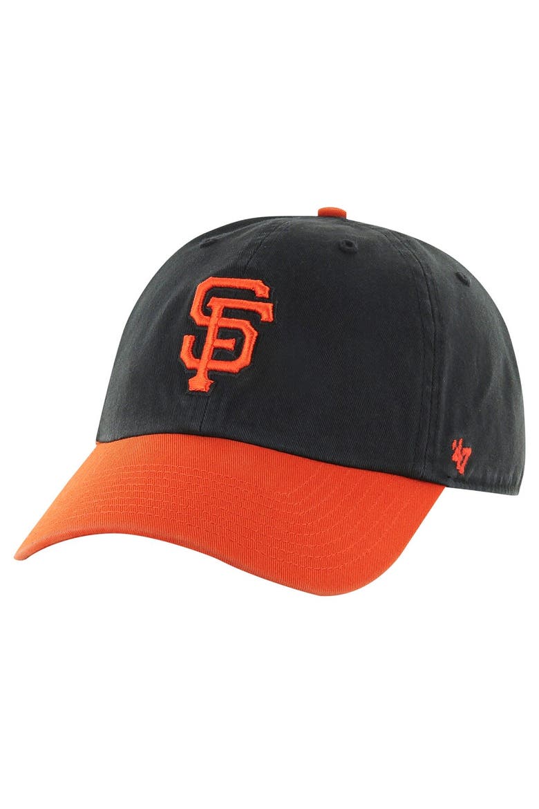 Men's '47 Black/Orange San Francisco Giants Clean Up Adjustable Hat, Main, color, Black