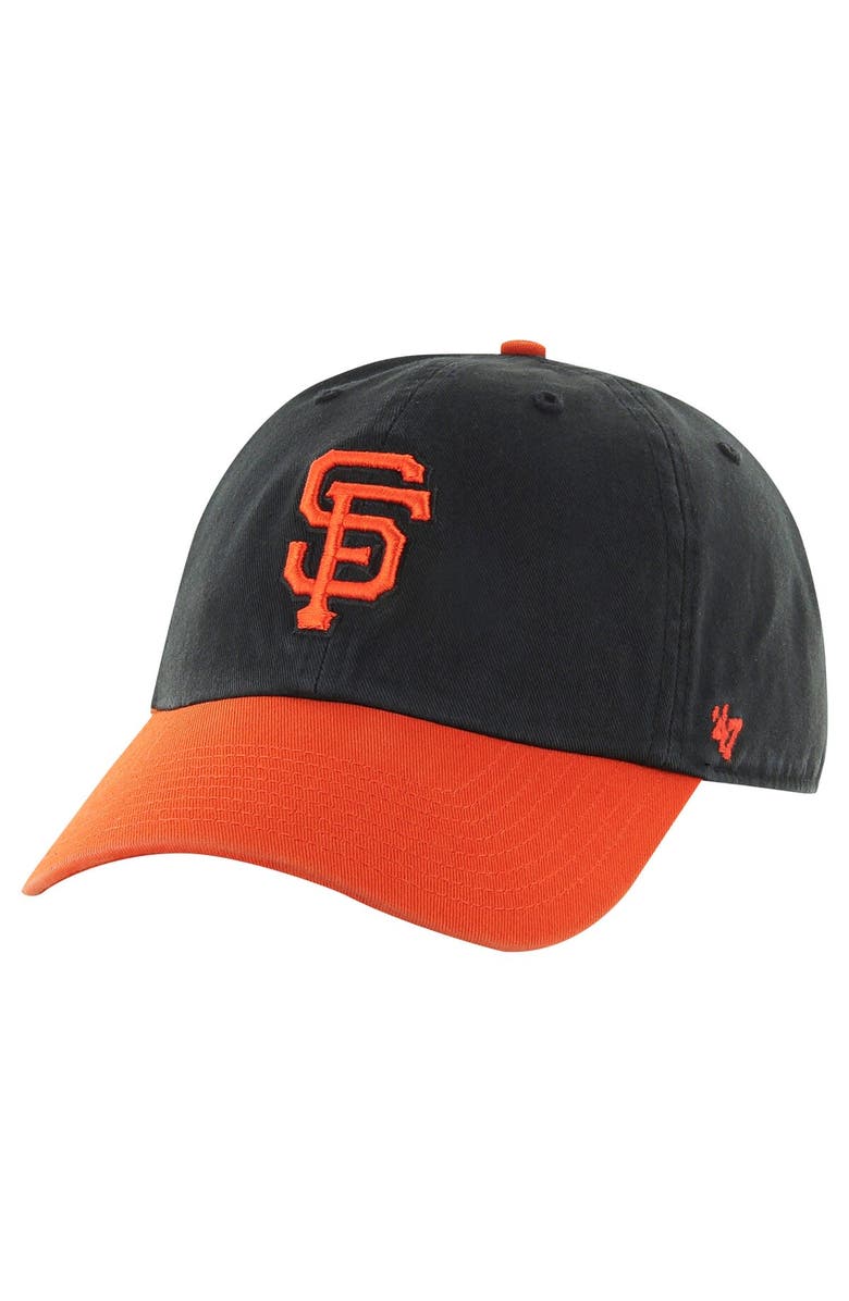 '47 Men's '47 Black/Orange San Francisco Giants Clean Up Adjustable Hat, Main, color, Black