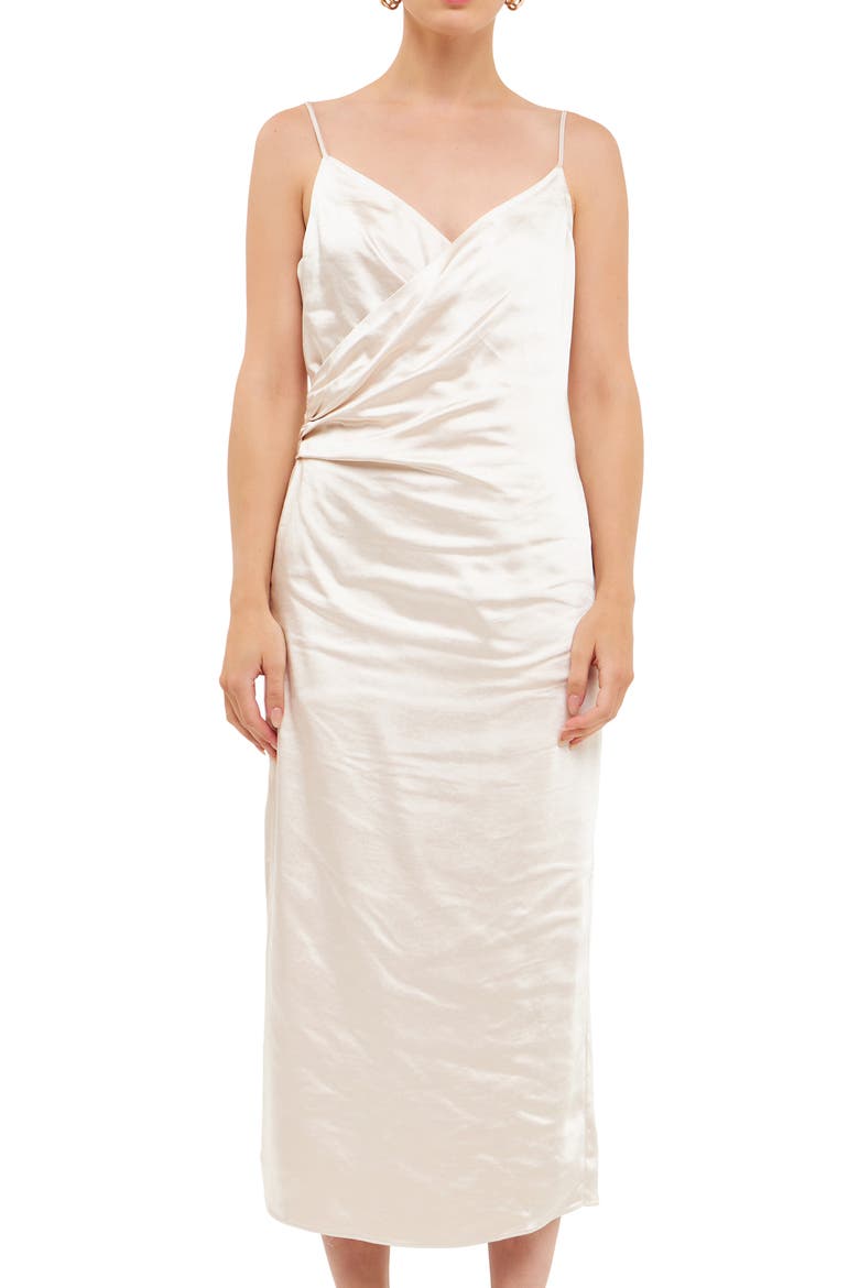 Surplice Satin Slipdress, Alternate, color, CHAMPAGNE