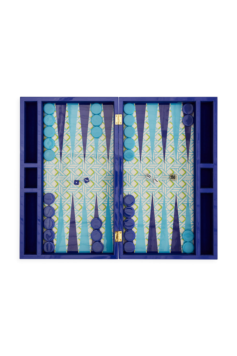 Basketweave Backgammon Set, Main, color, Blue / Green / White