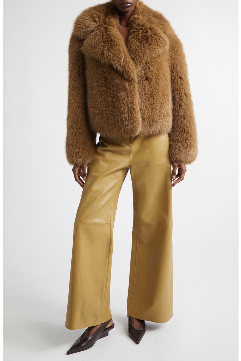 Samara Faux Fur Jacket, Alternate, color, SAND