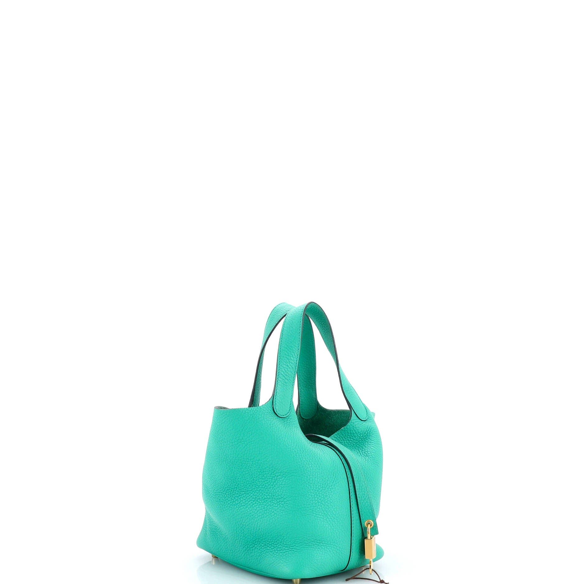 Pre-Owned Hermes Picotin Lock Bag Clemence PM, Alternate, color, Vert Jade