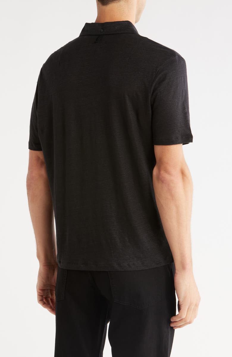 rag & bone Classic Fit Solid Slub Jersey Polo, Alternate, color, Black