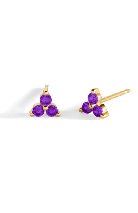Trinity Birthstone Stud Earrings