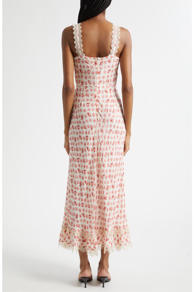 Stevie Ikat Roses Ruched Sleeveless Midi Dress, Alternate, color, GARDENIA MULTI