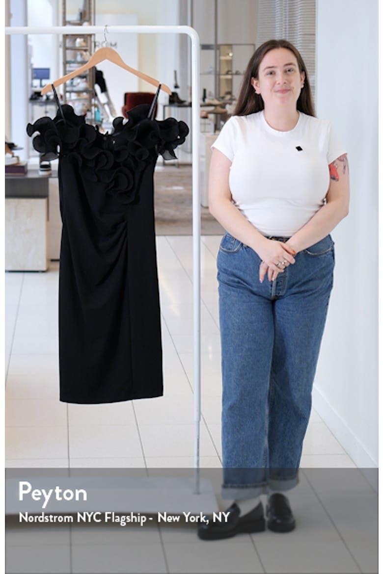 Wire Trim Off the Shoulder Sheath Dress video