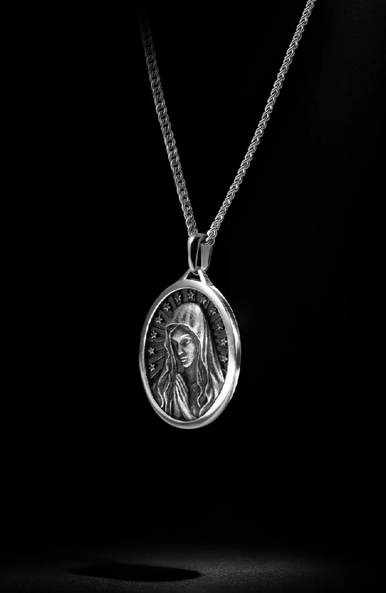 Vincero Men's Virgin Mary Pendant Necklace, Alternate, color, Silver