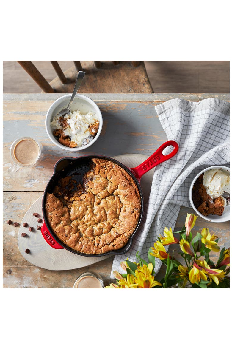 8.5-Inch Enameled Cast Iron Traditional Deep Skillet, Alternate, color, CHERRY