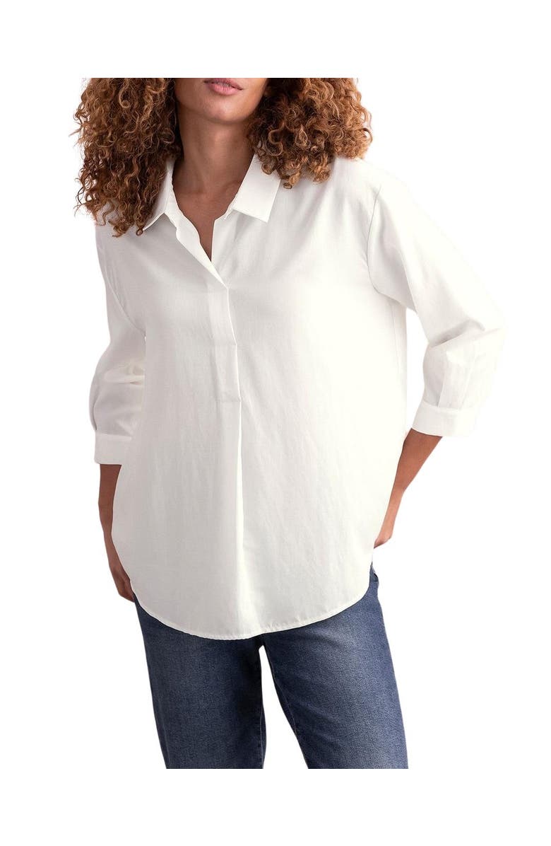 Celtic & Co. Linen Blend Relaxed Blouse, Alternate, color, Chalk