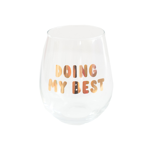 Jollity & Co "doing My Best" Wine Glass In Assorted Pre-pack