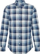 Barbour Hillroad Tailored Fit Buffalo Check Slub Cotton Button-Down Shirt
