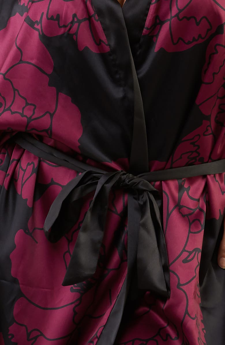 Playful Promises x Sammi Jefcoate Oversize Floral Satin Robe, Alternate, color, 