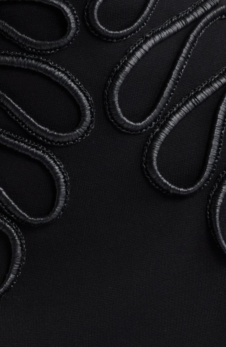 Cult Gaia Aimee Soutache Detail Knit Minidress, Alternate, color, Black